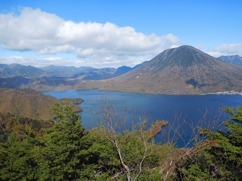 Lake Chuzenji and Mt. Nantai view from Mt. Hangetsu Observatory