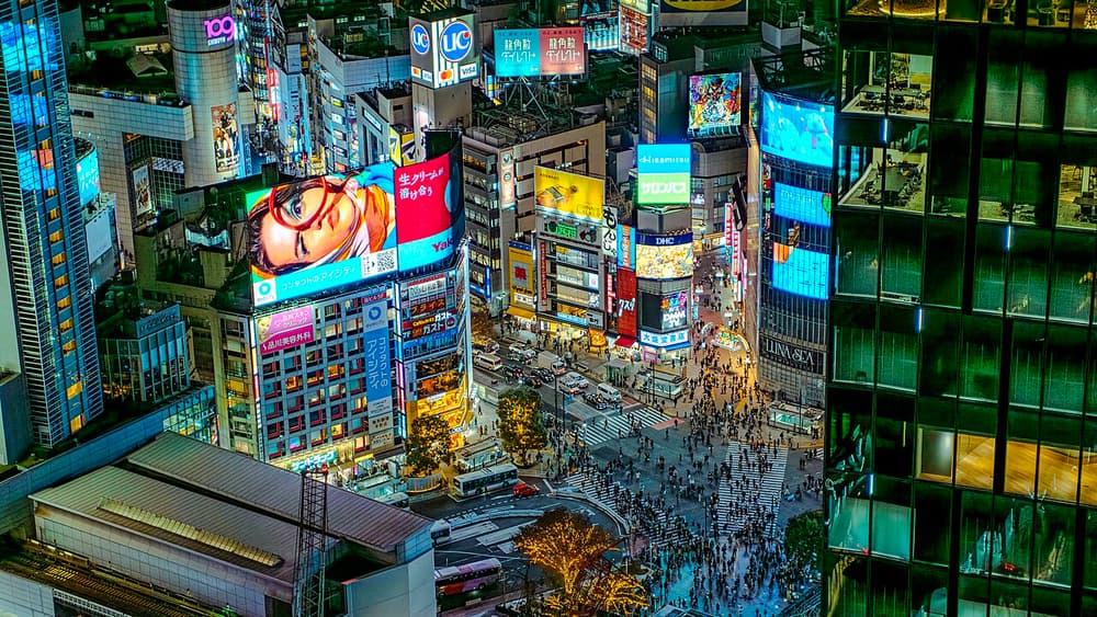 Shibuya Crossing, Aerial